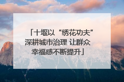 十堰以“绣花功夫”深耕城市治理 让群众幸福感不断提升