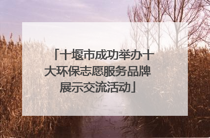 十堰市成功举办十大环保志愿服务品牌展示交流活动