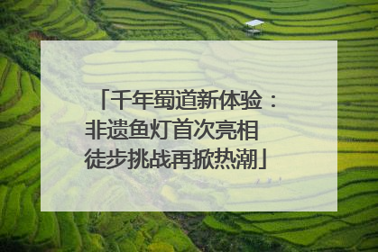 千年蜀道新体验：非遗鱼灯首次亮相 徒步挑战再掀热潮