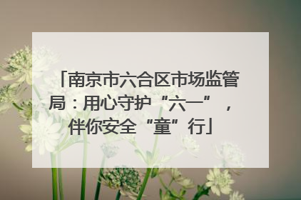 南京市六合区市场监管局：用心守护“六一”，伴你安全“童”行