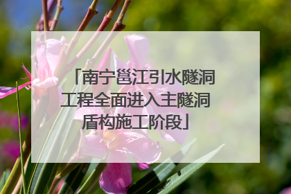 南宁邕江引水隧洞工程全面进入主隧洞盾构施工阶段