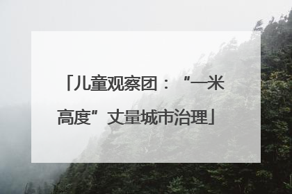 儿童观察团：“一米高度”丈量城市治理