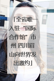 全省唯一入驻“国际合作馆”市州 四川眉山向世界发出邀约