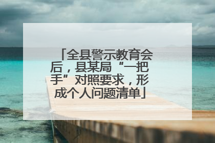 全县警示教育会后，县某局“一把手”对照要求，形成个人问题清单