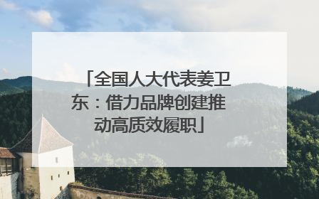 全国人大代表姜卫东：借力品牌创建推动高质效履职