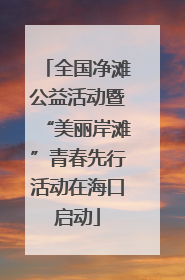 全国净滩公益活动暨“美丽岸滩”青春先行活动在海口启动