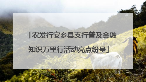 农发行安乡县支行普及金融知识万里行活动亮点纷呈