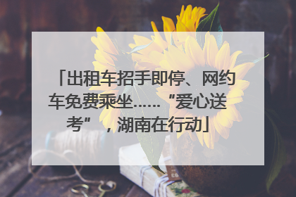 出租车招手即停、网约车免费乘坐……“爱心送考”，湖南在行动