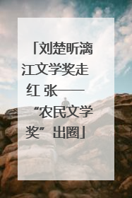 刘楚昕漓江文学奖走红 张一一“农民文学奖”出圈