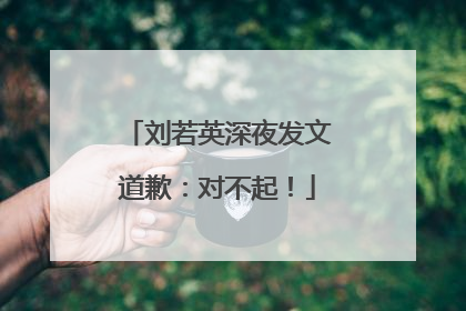 刘若英深夜发文道歉：对不起！