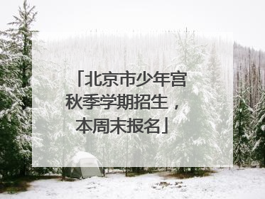 北京市少年宫秋季学期招生，本周末报名