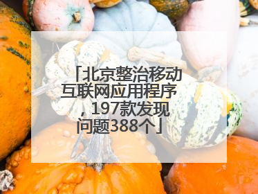 北京整治移动互联网应用程序，197款发现问题388个