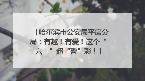 哈尔滨市公安局平房分局：有趣！有爱！这个“六一”超“警”彩！