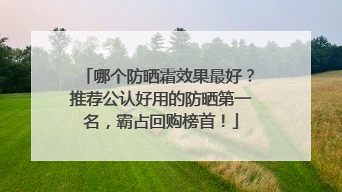 哪个防晒霜效果最好？推荐公认好用的防晒第一名，霸占回购榜首！