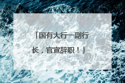 国有大行一副行长，官宣辞职！