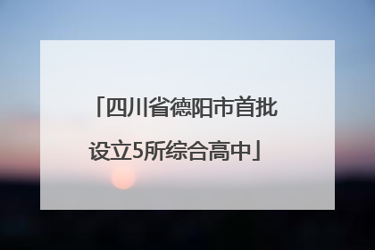 四川省德阳市首批设立5所综合高中