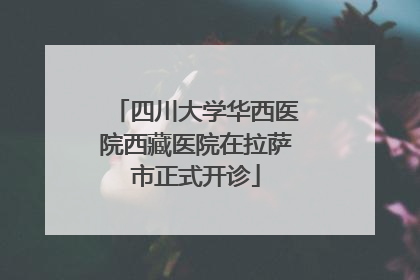 四川大学华西医院西藏医院在拉萨市正式开诊