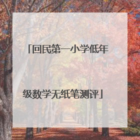 回民第一小学低年级数学无纸笔测评