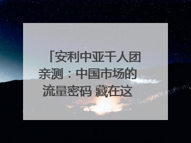 安利中亚千人团亲测：中国市场的流量密码 藏在这些细节里