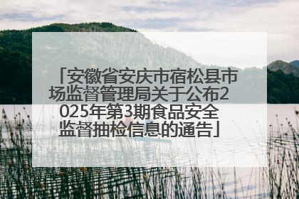 安徽省安庆市宿松县市场监督管理局关于公布2025年第3期食品安全监督抽检信息的通告