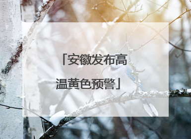 安徽发布高温黄色预警