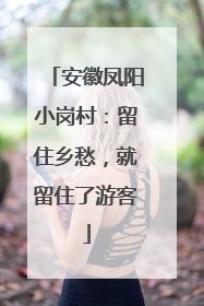 安徽凤阳小岗村：留住乡愁，就留住了游客