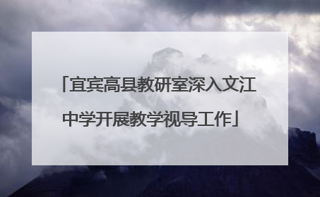 宜宾高县教研室深入文江中学开展教学视导工作