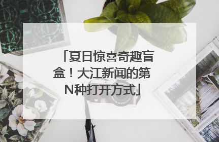 夏日惊喜奇趣盲盒！大江新闻的第N种打开方式