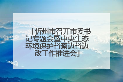 忻州市召开市委书记专题会暨中央生态环境保护督察边督边改工作推进会