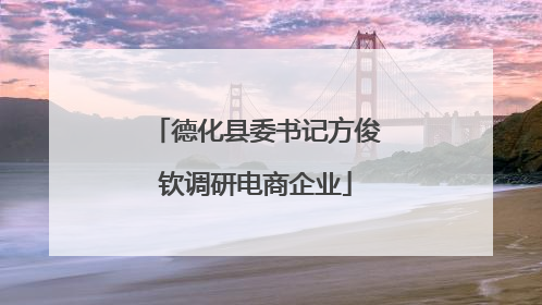德化县委书记方俊钦调研电商企业