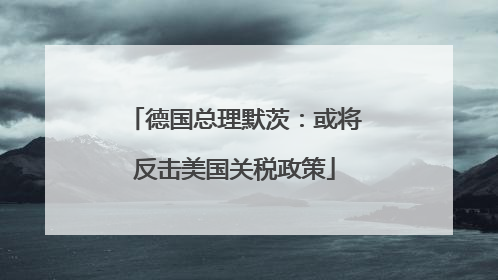 德国总理默茨：或将反击美国关税政策