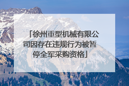 徐州重型机械有限公司因存在违规行为被暂停全军采购资格