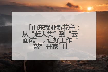 山东就业新花样：从“赶大集”到“云面试”，让好工作“敲”开家门