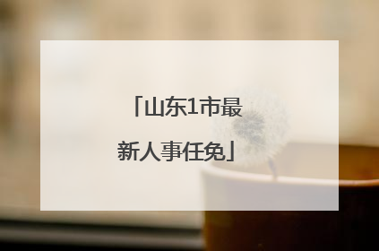 山东1市最新人事任免