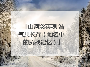 山河念英魂 浩气共长存（地名中的抗战记忆）