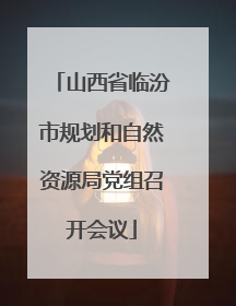 山西省临汾市规划和自然资源局党组召开会议