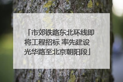 市郊铁路东北环线即将工程招标 率先建设光华路至北京朝阳段