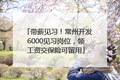 带薪见习！常州开发6000见习岗位，领工资交保险可留用