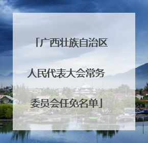 广西壮族自治区人民代表大会常务委员会任免名单