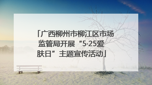 广西柳州市柳江区市场监管局开展“5·25爱肤日”主题宣传活动