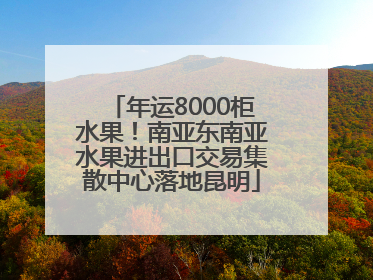年运8000柜水果！南亚东南亚水果进出口交易集散中心落地昆明