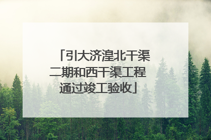 引大济湟北干渠二期和西干渠工程通过竣工验收