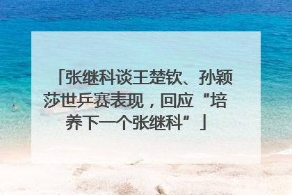 张继科谈王楚钦、孙颖莎世乒赛表现，回应“培养下一个张继科”