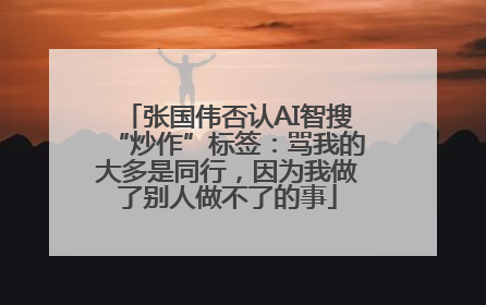 张国伟否认AI智搜“炒作”标签：骂我的大多是同行，因为我做了别人做不了的事