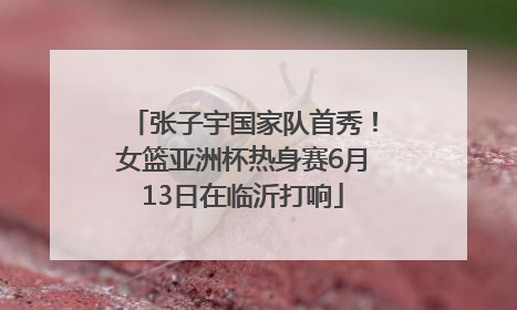 张子宇国家队首秀！女篮亚洲杯热身赛6月13日在临沂打响