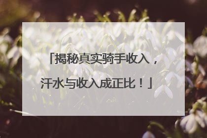 揭秘真实骑手收入，汗水与收入成正比！