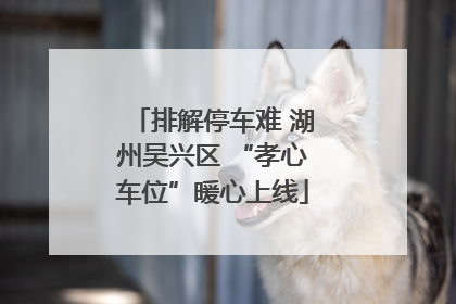 排解停车难 湖州吴兴区 “孝心车位”暖心上线