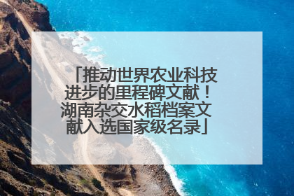 推动世界农业科技进步的里程碑文献！湖南杂交水稻档案文献入选国家级名录