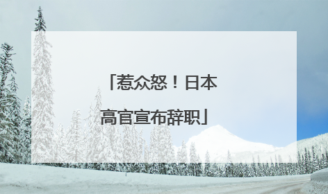 惹众怒！日本高官宣布辞职