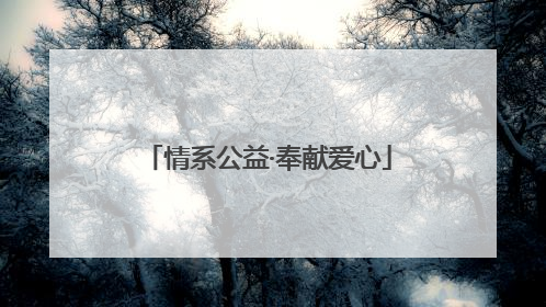 情系公益·奉献爱心